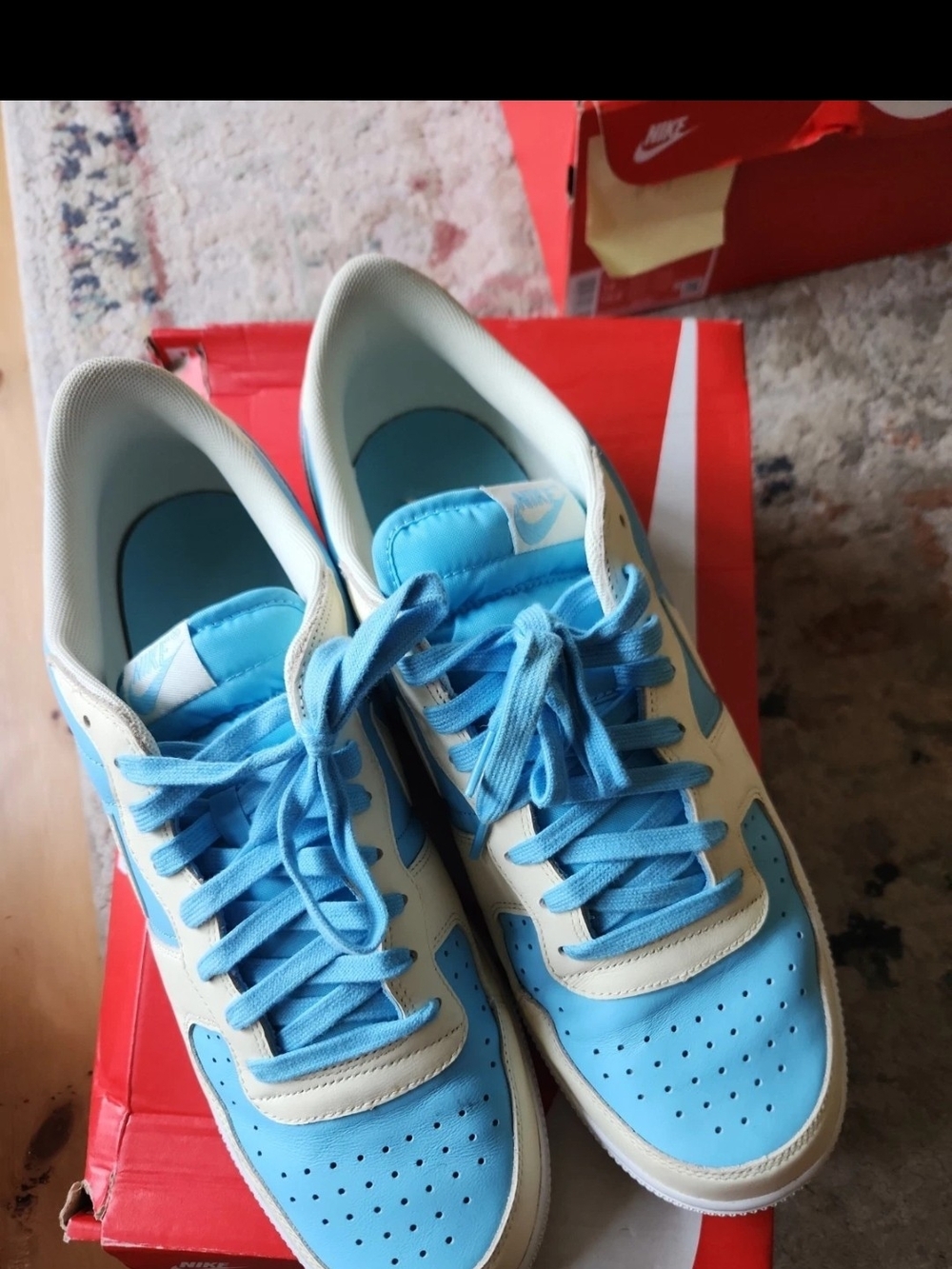 Size 14 - Nike Terminator Low Aquarius Blue Coconut Milk With Box
